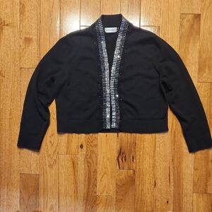 Calvin Klein Collection Black Sweater with Silver Accents Size Med